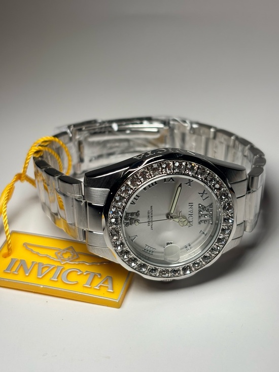 Invicta Women Silver Crystal-Accent Stainless Steel Bracelet Watch 38mm main image 5